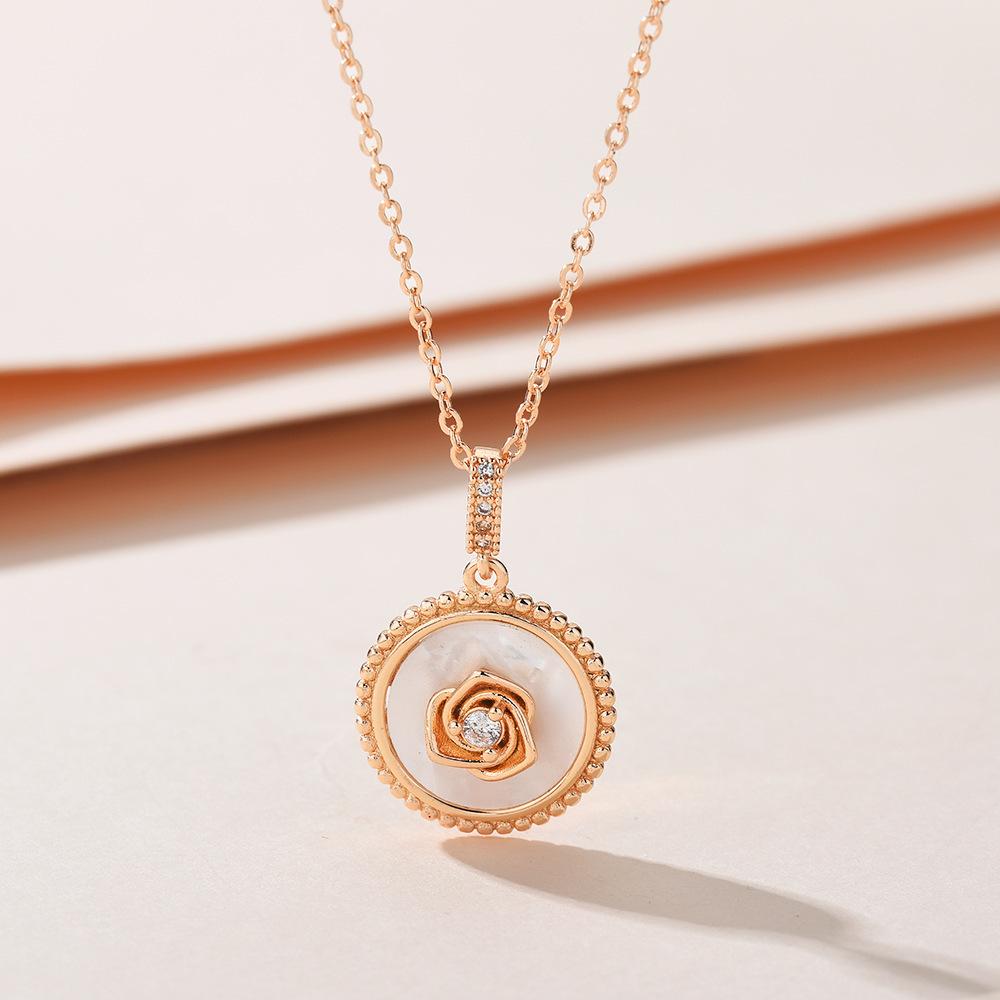 Hot Sale Fritillary Rose Necklace Clavicle Chain Temperament Advanced Live Source
