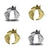 Vintage Halloween Black Bat Finger Rings Fashion Punk Adjustable Bat Ring For Women Men Bat Open Ring Party Cosplay Jewelry Gift