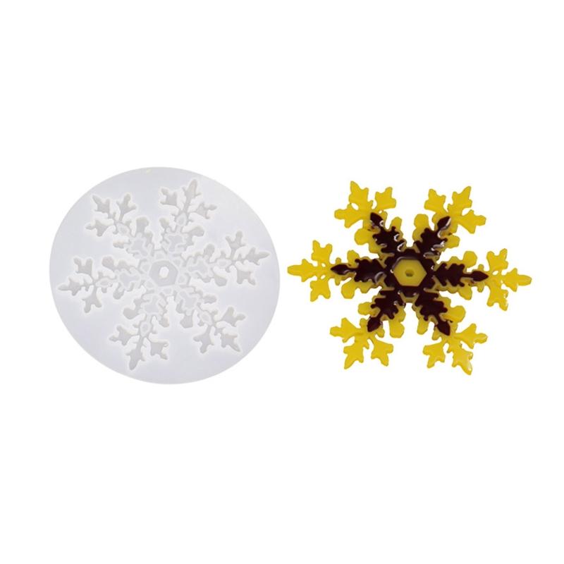 Reusable Snowflake Fondant Molds Silicone Keychain Pendant Mold Resin Charms Various Usage 3D Snowflake Silicone Molds