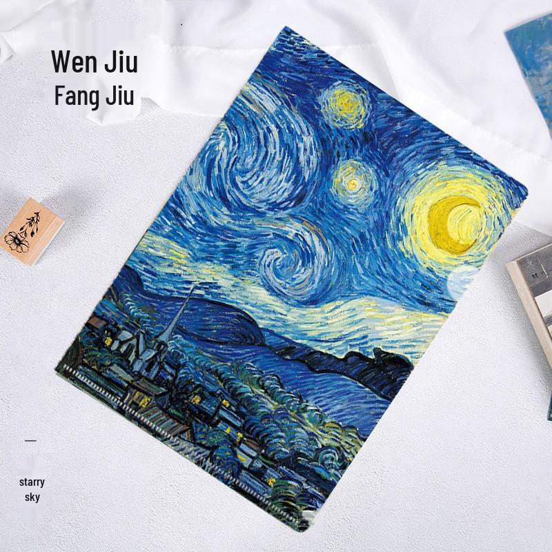World-Famous Paintings L-Shaped A4 Folder - Monet & Van Gogh Art Design for Students and Office