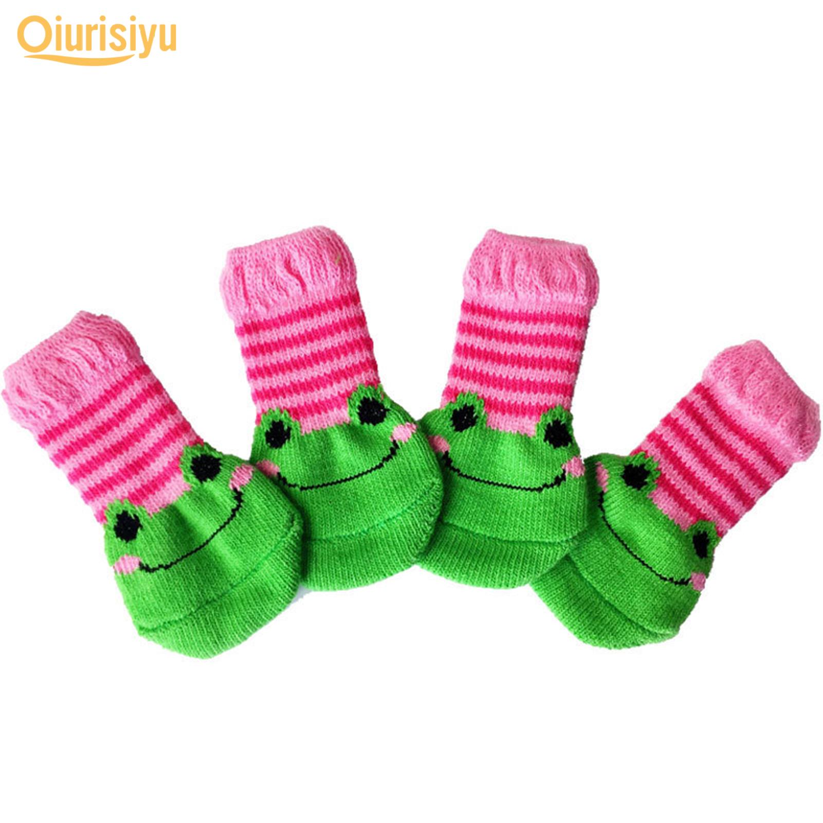 

Тёплые нескользящие носочки для домашних питомцев 4штуки в комплекте S