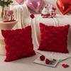 Heart Pattern Cushion Cover Soft Polyester Pillow Cover Valentine's Day Plush Love Heart Cushion Cover Sofa Bedroom Decor
