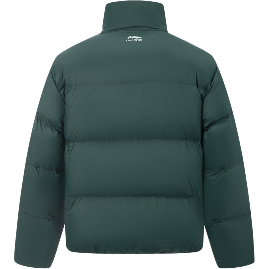 Li Ning Sports Lifestyle Series American Casual Fashion Simple Solid Color Versatile Comfortable Warm Stand Collar Zipper Short Down Jacket AYMV427-7