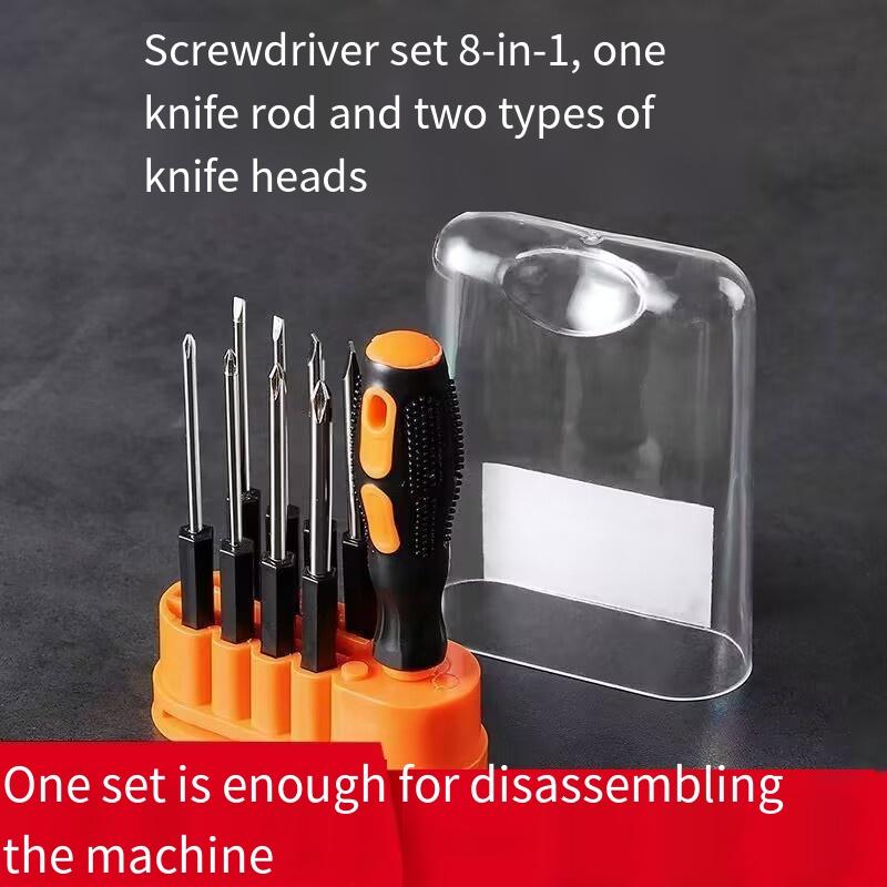 1PC Eight-in-one Screwdriver Cross One-word Screwdriver Household Combination Tool Set Dual-purpose Small Screwdriver Plum Blossom Flat Mouth