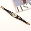 Twelve Constellations Genuine Leather Multi-layer Bracelet - Retro Woven Design for Couples