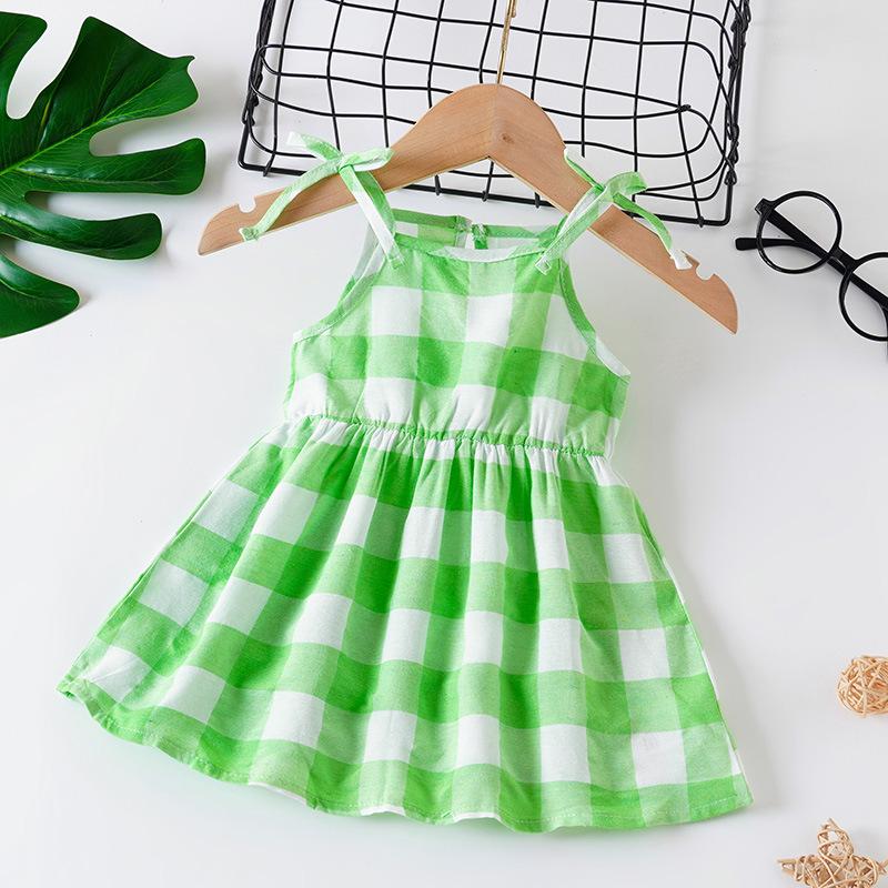 Children s Pastel Checkered Strapless Dress for Girls: Sweet Princess-Style Dress 12-18M