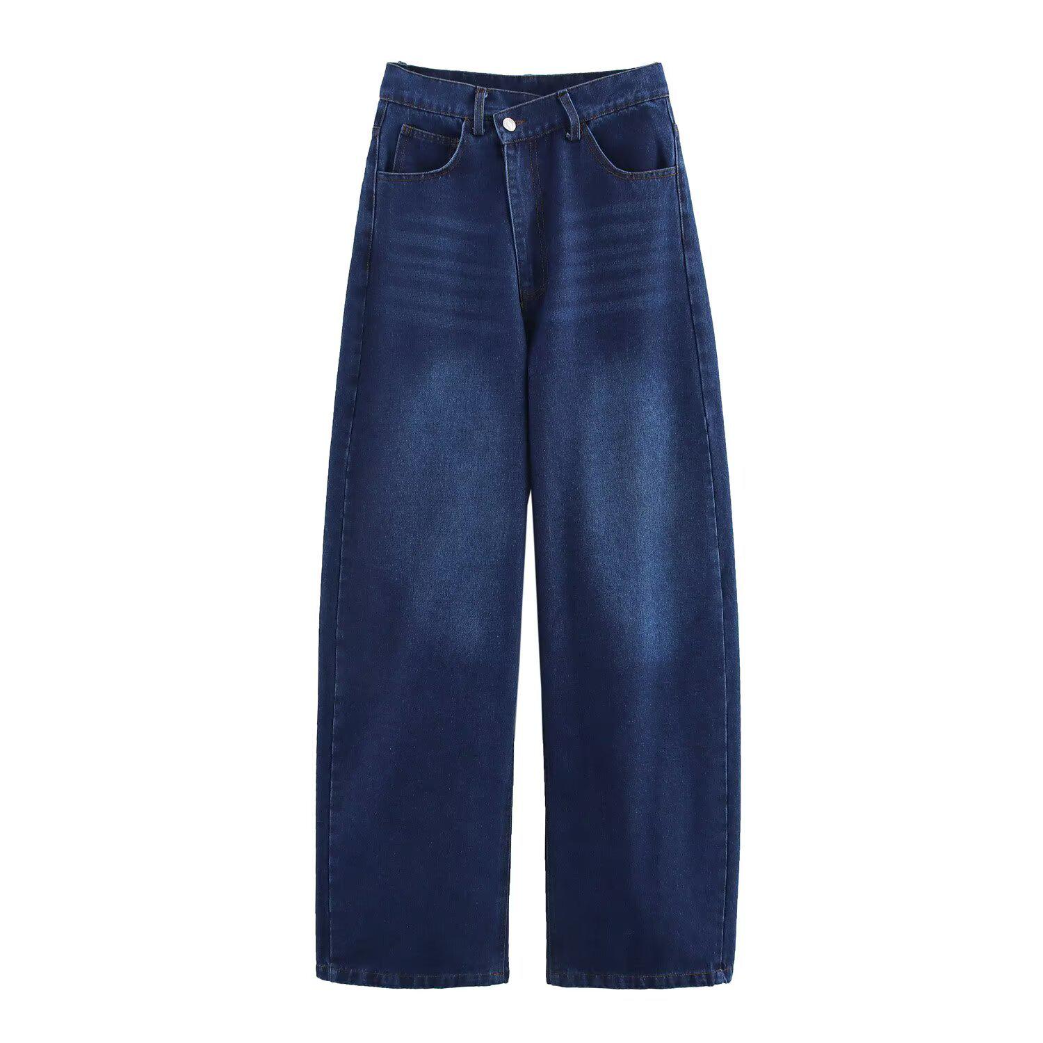 

Весна 2025 Женская джинсовая куртка-рубашка европейского и американского стиля с длинными брюками L