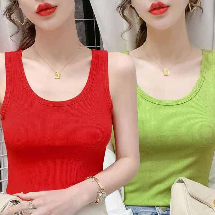 Simple and Chic Women's Plus Size Slim Fit Solid Color Tank Top for Spring and Summer - Wear As a Base or Outer Layer, Threaded Spaghetti Straps