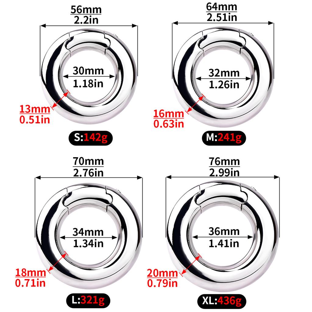 4 Sizes of 304 Stainless Steel Strength Training Rings for Men's Multi-Functional Metal Endurance Weight-Bearing Rings