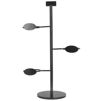 Cup Holder 3 Holes Black Appearance Iron Material Simple Stylish Cup Display Stand for Party