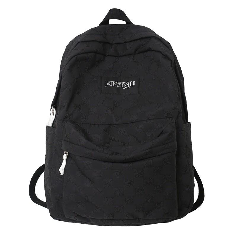 Pattern Simple Checkered Letter Decoration Student Leisure Backpack For School