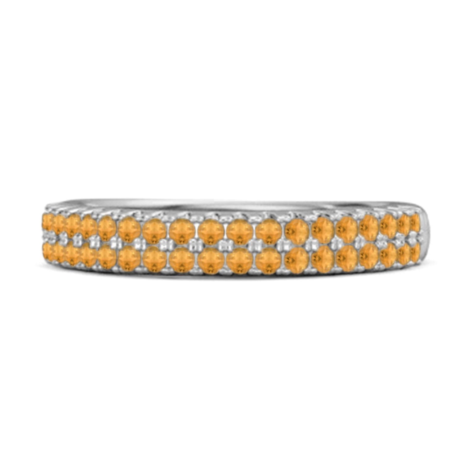 

Citrine Triple Row Eternity Band Ring- 925 Sterling Silver 12 білий