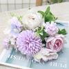 Pink Peony Artificial Flowers Rose Hydrangea for Decoration Silk Flower Table Centerpieces for Wedding Home Party Outdoor Decor