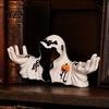 Halloween Ghost Figurine White Robe Figurine, Spooky Wizard Decorative Resin Statue, Gothic Sculpture Candle Holder, for Home Bedroom