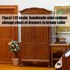 Detailed Miniature Wardrobe Model Figurine 1/12 Scale Doll House Furniture Wooden Storage Cabinet with Openable Door