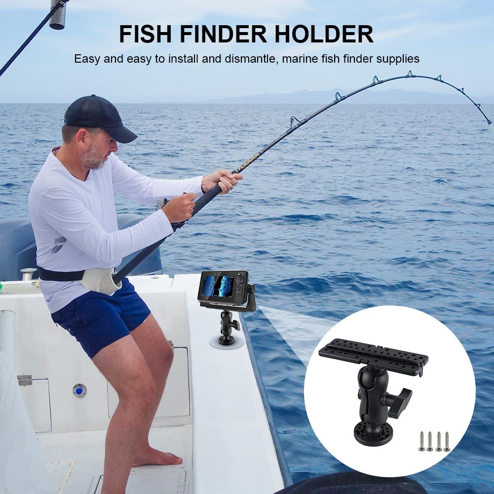 Fish Finder GPS Bracket Wear Resist 360 Degree Swivel Fish Finder Rack GPS Plate Fish Finder Mount Base for Marine Boat Kayak