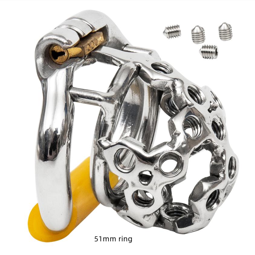 Dispositif ergonomique de chasteté masculine de serrure furtive d'acier inoxydable, Cage de coq, serrure de pénis, anneau de coq, ceinture de chasteté, S061