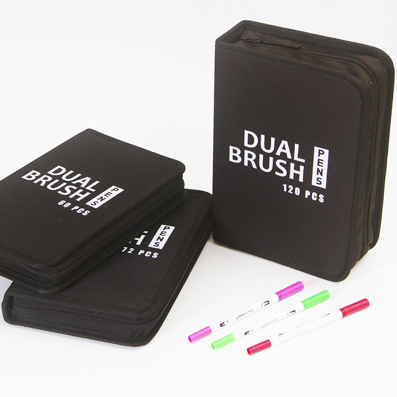 120-Color Double-Ended Soft Tip Watercolor Pen Set for Children's Drawing Art Supplies