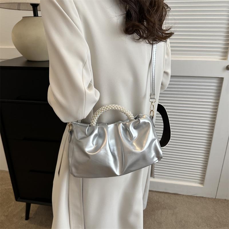 Pearl Hand-held Cloud Bag Women's New Trendy Korean Small Square Bag Beautiful Shoulder Bag Crossbody Bag
