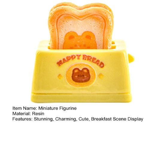 Dollhouse Miniature Toaster Accessory Mini Resin Kitchen Bread Appliance Model for Doll House Breakfast Scene Display