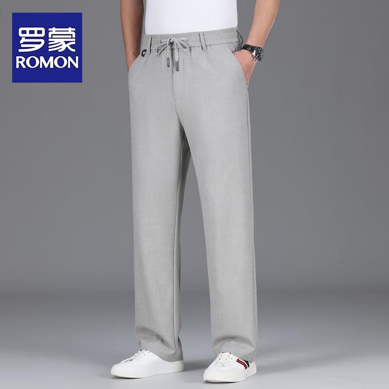ROMON Men s Summer Elastic Quick-Dry Casual Straight-Leg Pants L