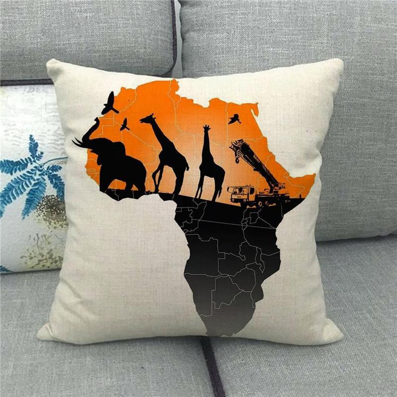 African continent thumbnail Digital printing short plush pillow covers for car sofa office cushion cover home goods 60x60cm
