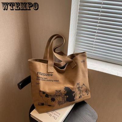 Borse a tracolla casual di grande capacità Shopper Tela Lettera Moda Harajuku Stampa con cerniera Borse Ulzzang Borse da donna economiche
