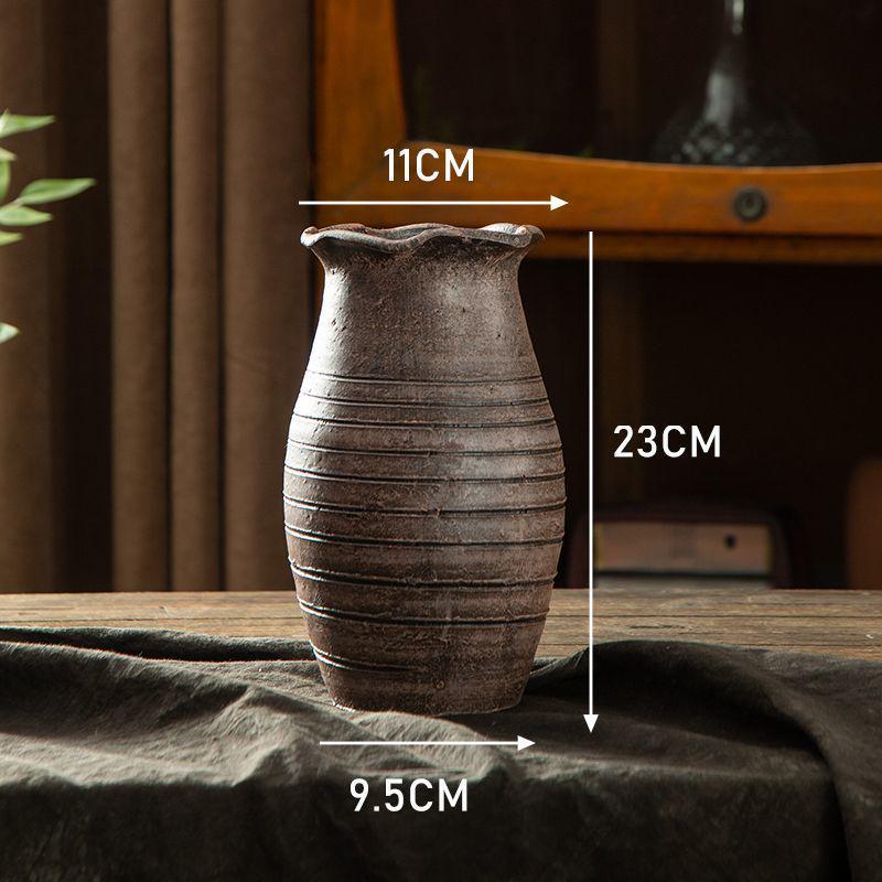 Handmade Retro Terracotta Vase for Dried or Fresh Flowers
