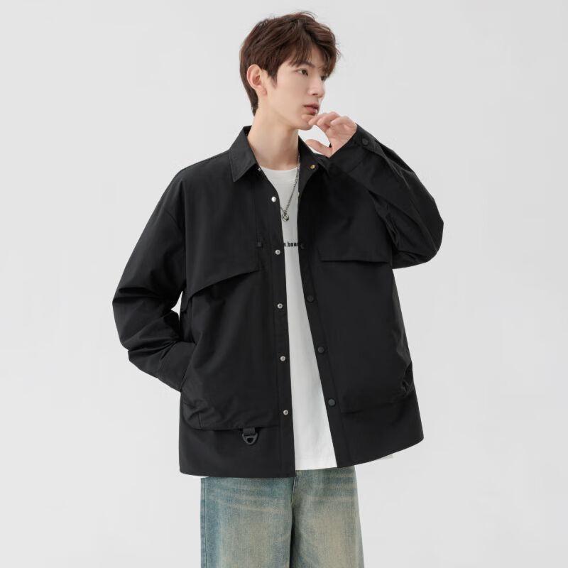 Wassup Sohot Men's Casual Lapel Shirt Jacket