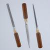 3Pcs Wooden File Handle with Brass Collet Chuck Ergonomic Diamond Needle File Handle for Woodworking Metal Joinery File Handle