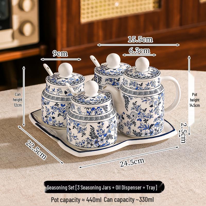 Blue & White Porcelain Vinegar &
