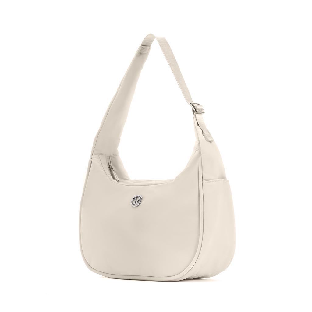 Lululemon Mini 4L Metal Logo Zipper Closure Recycled Nylon Recycled Polyester Tote Shoulder Bag Mini Women Tote Bag White LW9EUCS