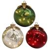 LED Glass Christmas Ball Ornaments Battery Powered Tabletop Christmas Decorations Christmas Decorative Lamp for Home Decor