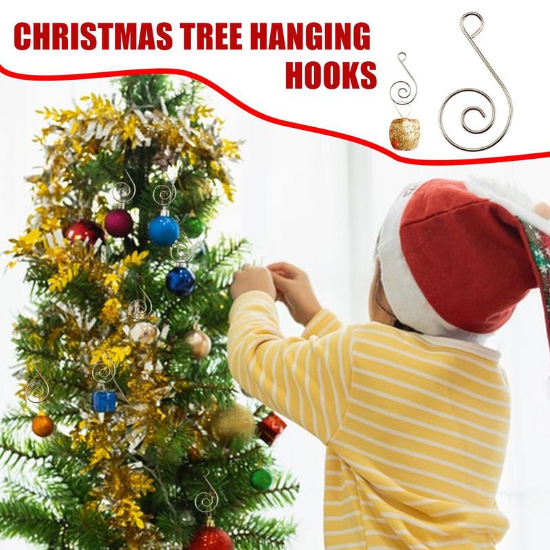 Christmas Tree Hanger Stainless Steel Christmas Tree Hooks Hanger 50pcs Christmas Tree Ornament Hangers Hooks For Bedroom spain