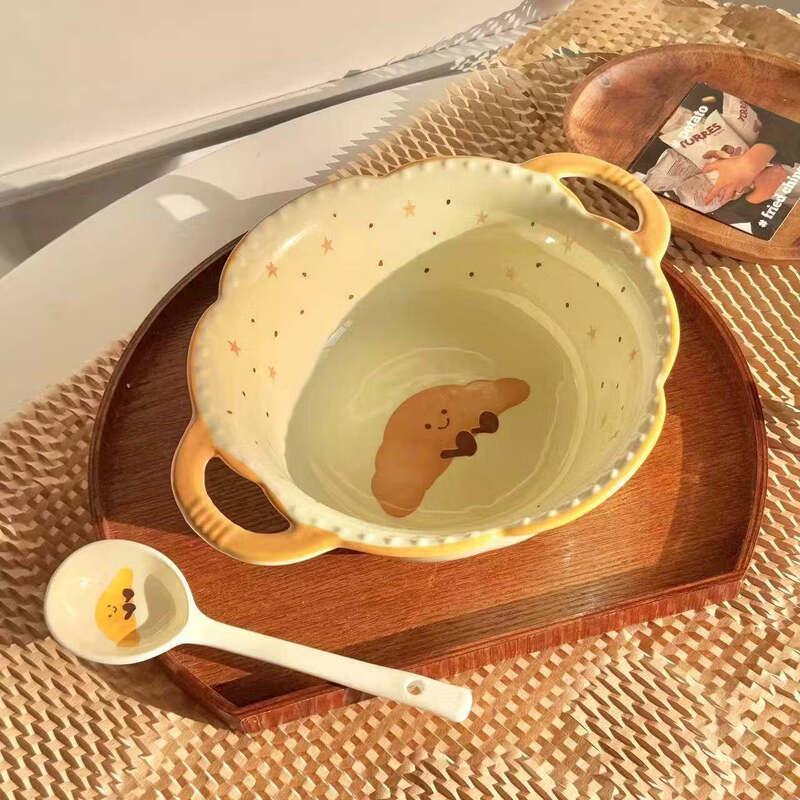 Qiwai Fruit Croissant Cream Style Ceramic Bowl