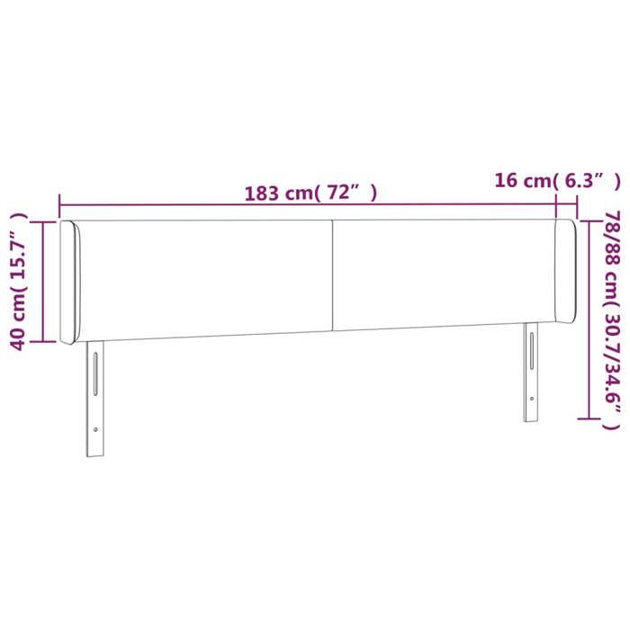 VidaXL Tête de Lit à LED Meuble de Chambre à Coucher Accessoire de Lit Double Tête de Cadre de Lit Intérieur Gris 3123062