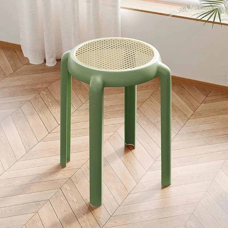 Scaun din ratan imitație nordică din plastic, creativ, pentru sufragerie, scaun rotund pentru bucătărie, scaune de sufragerie, mobilier personalizat