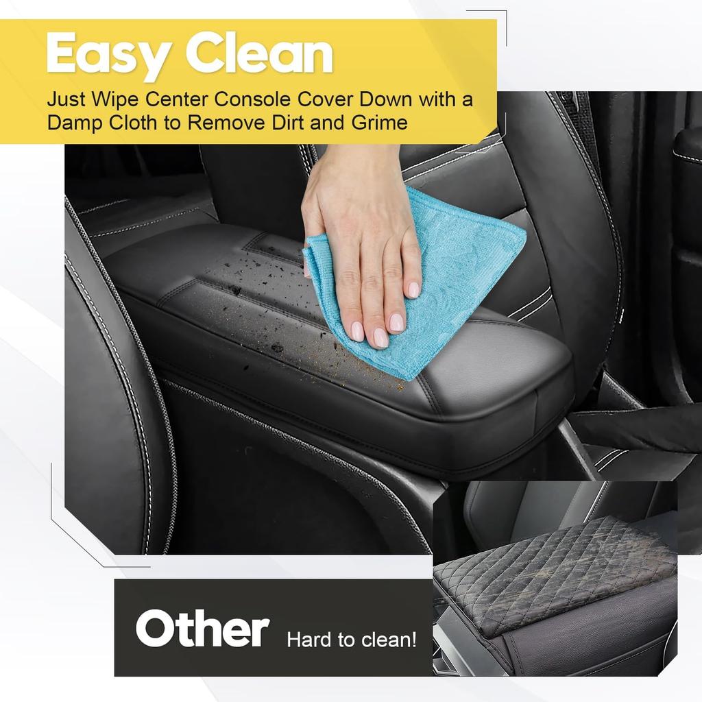 FIILINES Center Console Cover For Chevrolet Chevy Colorado/GMC Canyon 2015-, With Hidden PocketsArmrest Cover Pad Cushion Protector Colorado/Canyon