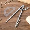 Zonon Professional 12 Inch Large Compass with Wing for Woodworking and 6 Inch Protractor Set, Pencil Compass for Geometry Math Carpenter, Drafting,