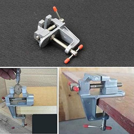 Mini Table Vise, Clamp Small Bench Vice New Upgraded 3.5" Miniature Jewelers Hobby Clamp On Table Bench Vise Tool for