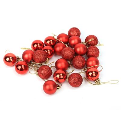 24pz Pallina Decorativa Albero di Natale Pendente Ornamento Rosso