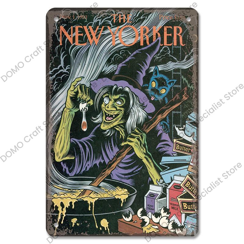 Halloween Night Party Poster Vintage Metal Signs Pumpkin Trick or Treat Metal Tin Plate Wall Art Decor For Bar Pub Club Home