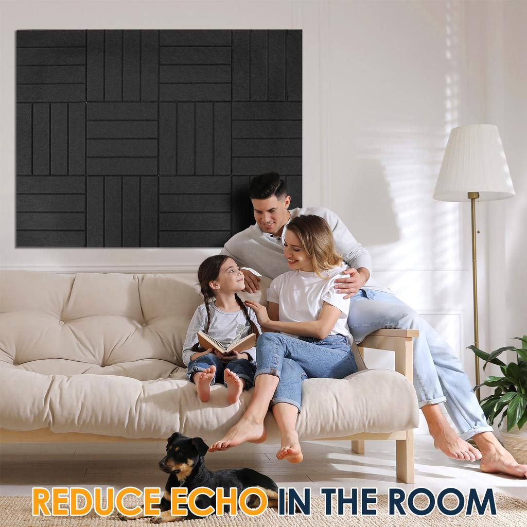 12 Pcs Felt Board DIY Cork Board Non-slip Soundproof Felt Boards Self-Adhesive Fiber Bulletin Boards for Wall Home and Office