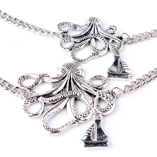 Kul unisex legering blekksprut design armbånd smykker kjede bryllup tilbehør