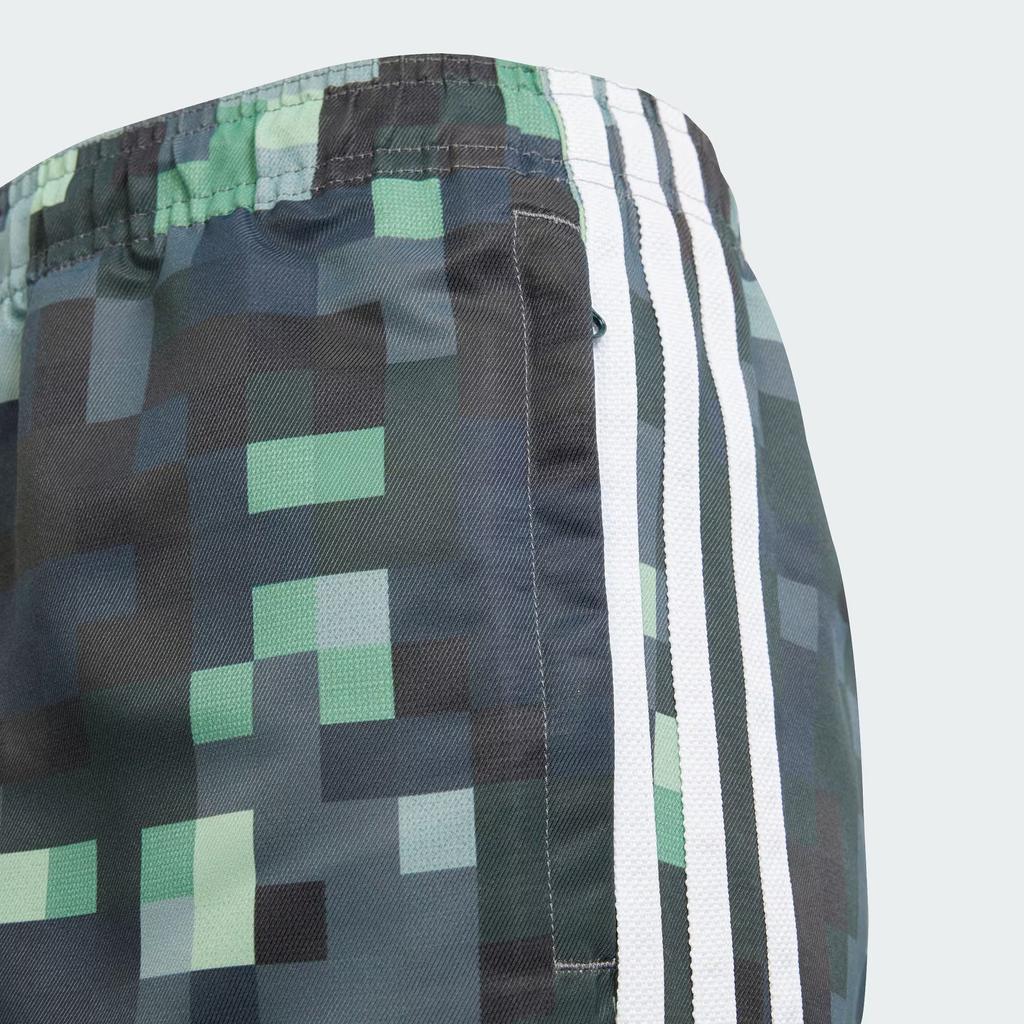 adidas Originals X Minecraft Collaboration Brand Logo Comfortable Versatile Striped Cuffed Loose Fit Kids Sports Pants Summer Men Bottoms JZ9935