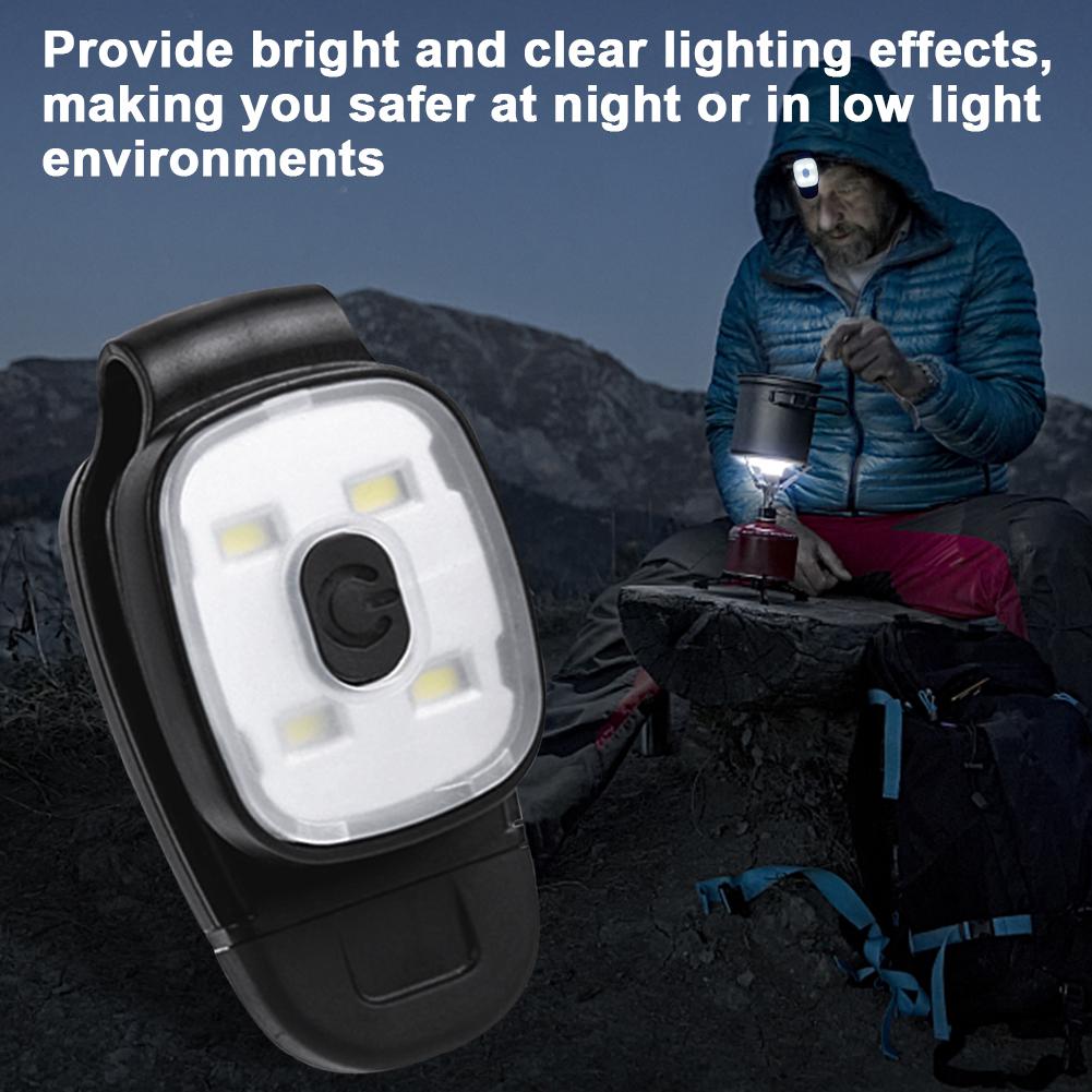 USB Rechargeable Clip-On Warning Light 150 Lumen Brightness with High/Medium/Low Modes IPX4 Waterproof for Night Fishing/Walking