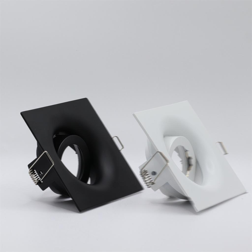 5 Pcs Square Recessed LED Downlight Ceiling Trim Ring GU10 Lamp Holder Halogen Bulb Luminaire Bracket LED Spotlight Frame