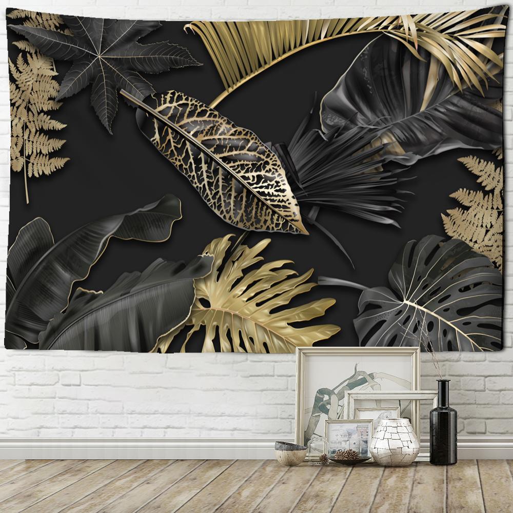 Phnom Penh Palm Leaves Tapestry Wall Hanging Bohemian Psychedelic Tropical Plants Simple Aesthetic Home Decor