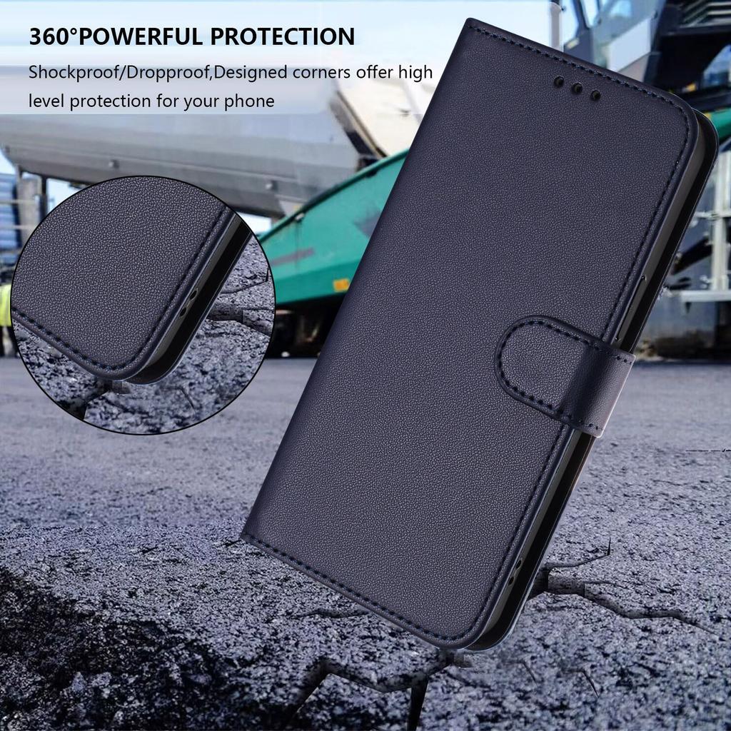 For iPhone 17 Leather Case Wallet Stand Phone Cover with Wrist Strap