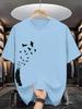 Unisexs Cotton Summer Casual Loose Fashion Bird Creative Pattern Printed Round Neck Tshirt Versatile Top